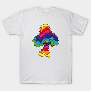 The Perfect Magic Mushroom: Trippy Drippy Rainbow Line Art T-Shirt